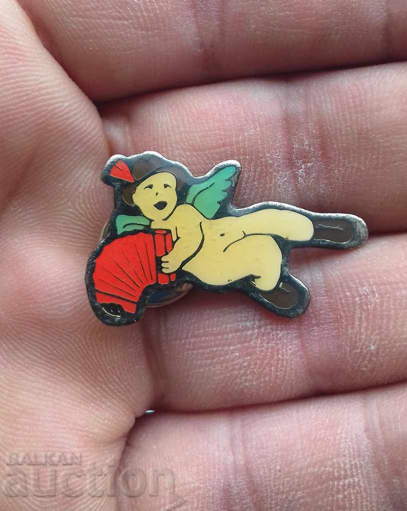 Auction 10145 Badge - Angel musician - clip Auction 10145 Badge - Angel musician - clip