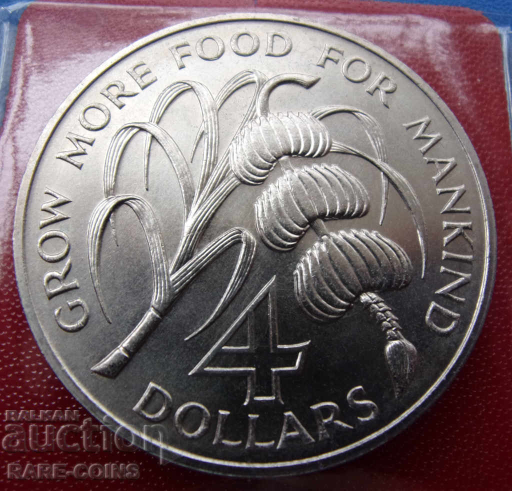 Μπαρμπάντος 4 $ 1970 εξαιρετικά σπάνιο πρωτότυπο με τιμή € 58.80 | 115.00 BGN