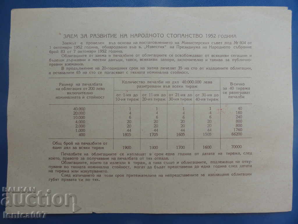 Βουλγαρία 1952 - 40 λέβα - 6 Βουλγαρία 1952 - 40 λέβα - 6