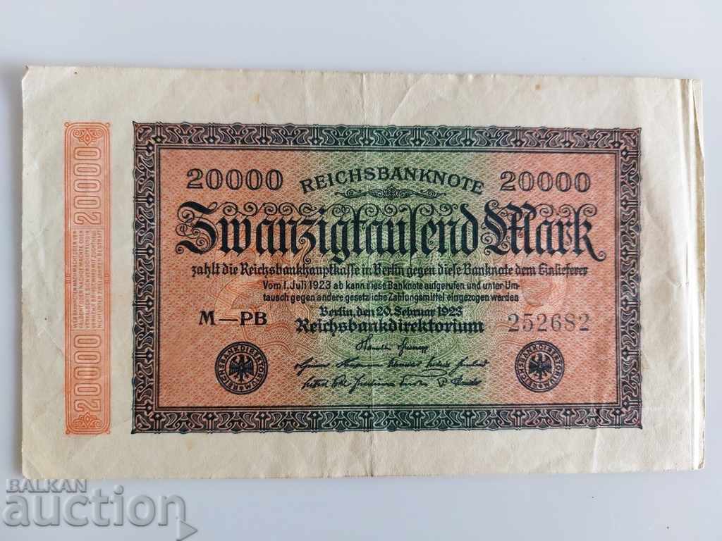 1923 20000 MARK STAMPS BANKNOTE GERMANY