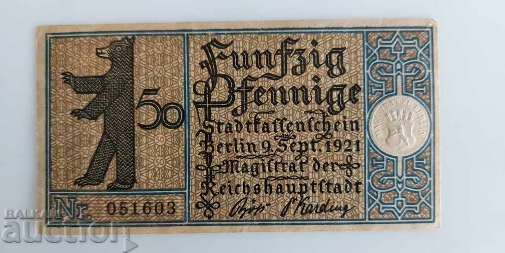 1921 50 PFENNIGE GERMANY PFENNING BANKNOTE with price 9.00 BGN | € 4.60 1921 50 PFENNIGE GERMANY PFENNING BANKNOTE with price 9.00 BGN | € 4.60