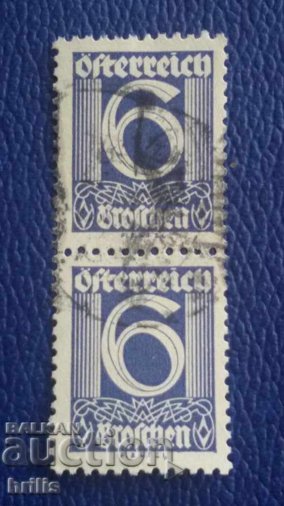 AUSTRIA 1920 / 30s - 2 TIMBRE X 6 BANI
