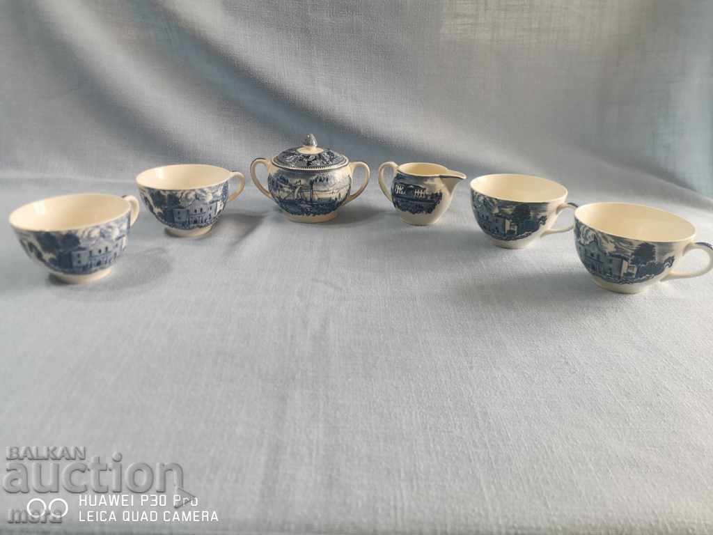 Set de ceai din portelan antic