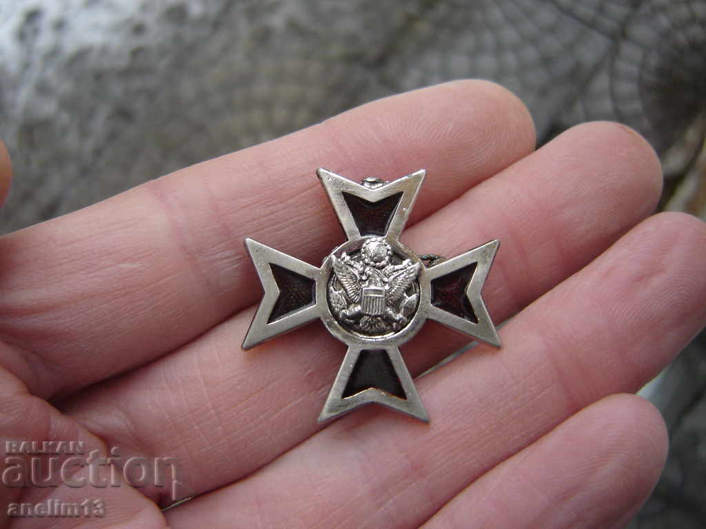 Livrarea ORDIN MEDALIE INSIGNĂ CRUCE EMAIL SEMN AMERICAN VETERAN