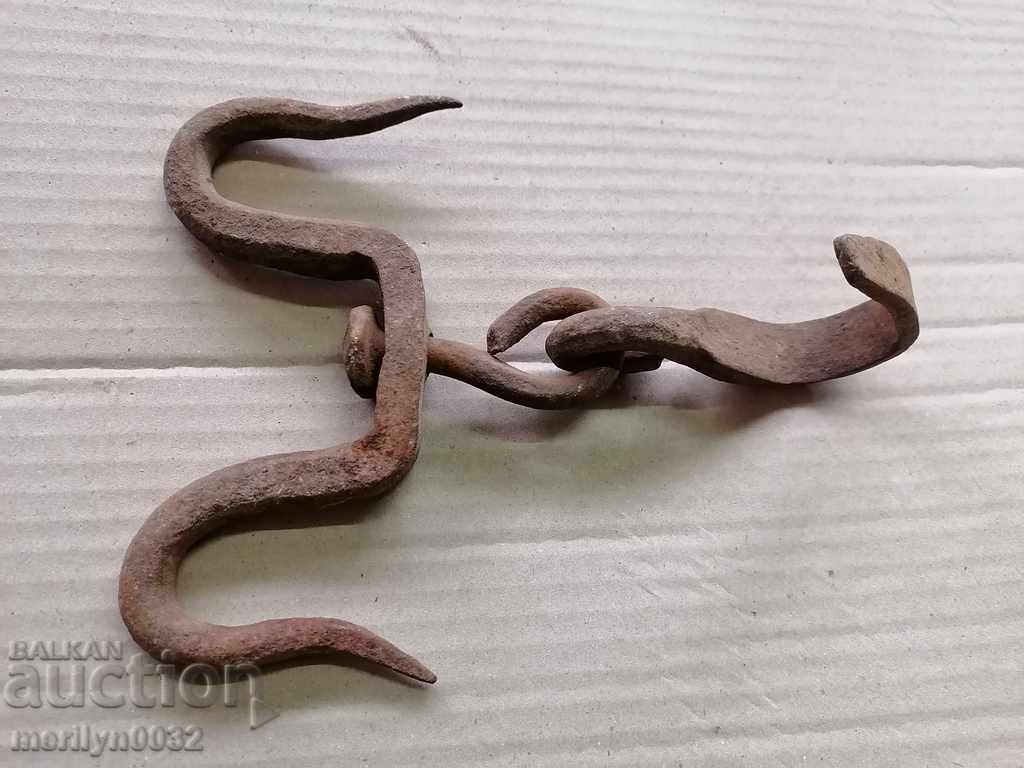 Delivery of Antique Wrought Iron Hook, Double Hook Delivery of Antique Wrought Iron Hook, Double Hook