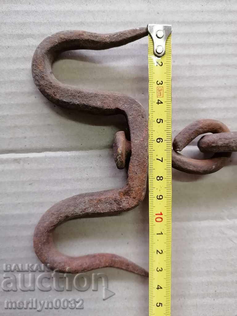 Antique Wrought Iron Hook, Double Hook - 6 Antique Wrought Iron Hook, Double Hook - 6