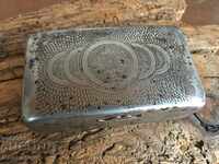 Old oriental engraved metal box 9.5/5.5/3 cm