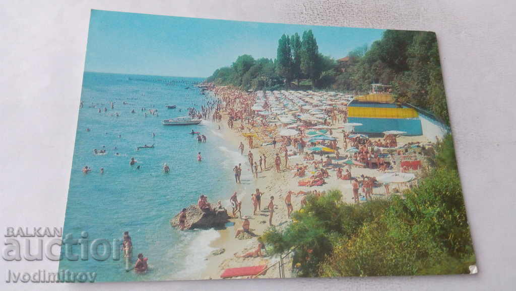 Пощенска картичка Дружба Централният плаж 1977