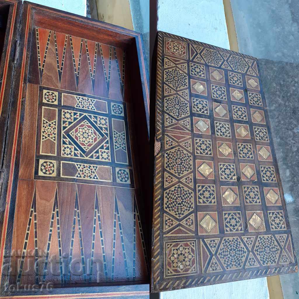 Unique old collectible board chess game marquetry - 6 Unique old collectible board chess game marquetry - 6