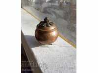 Great forged copper vessel with solid bronze fittings and quality