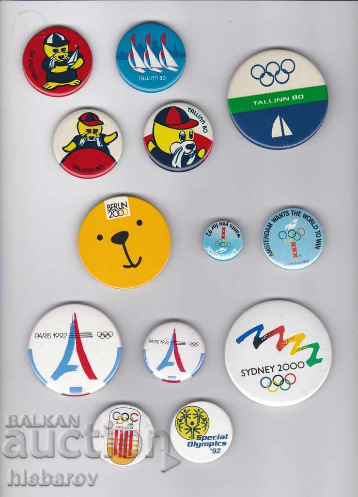 Olympic badges host cities and candidates for the Games