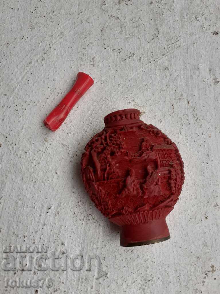 Old Chinese perfume bottle Cinnabar Laquer - 5 Old Chinese perfume bottle Cinnabar Laquer - 5