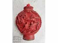 Old Chinese perfume bottle Cinnabar Laquer
