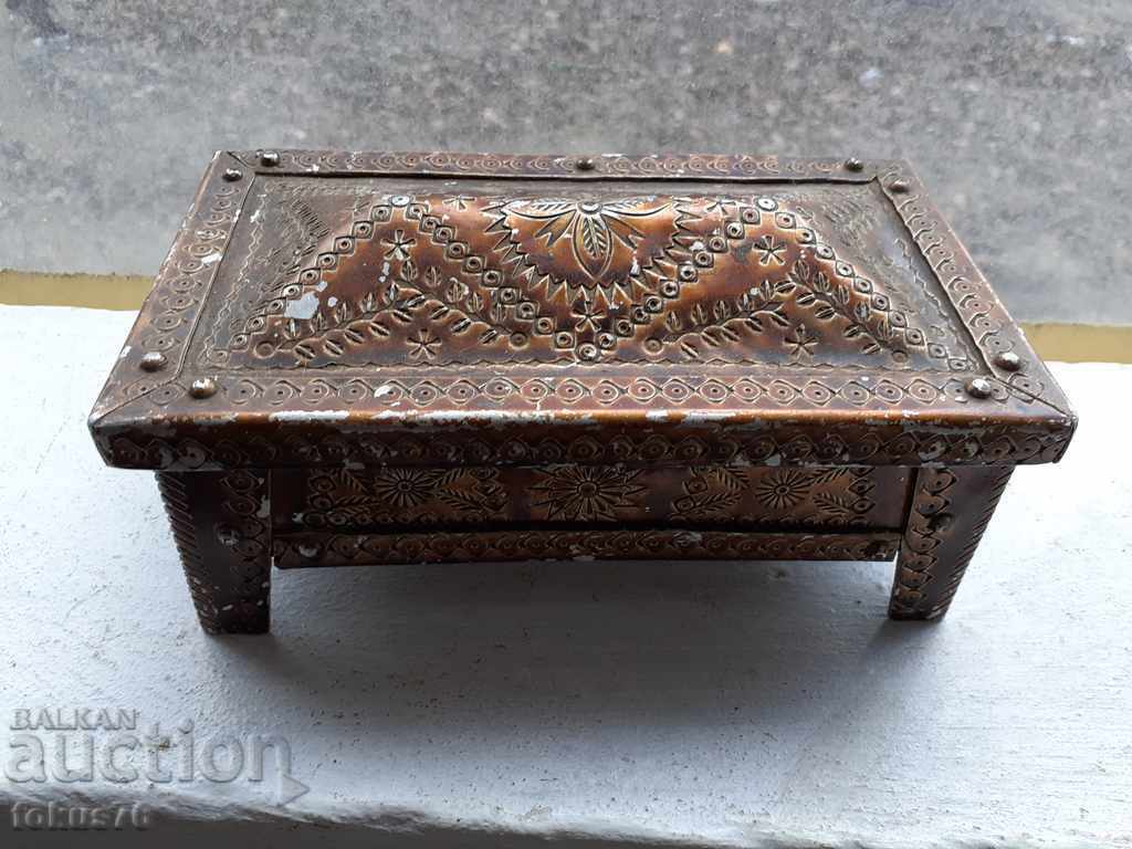 Old Bulgarian metal jewelry box