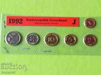 Set of change coins Germany 1992 "J" Proof