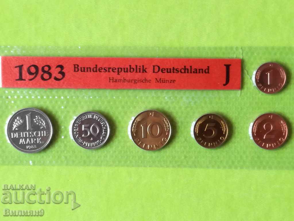 Set of change coins Germany 1983 "J" Proof
