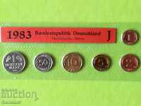 Set of change coins Germany 1983 "J" Proof