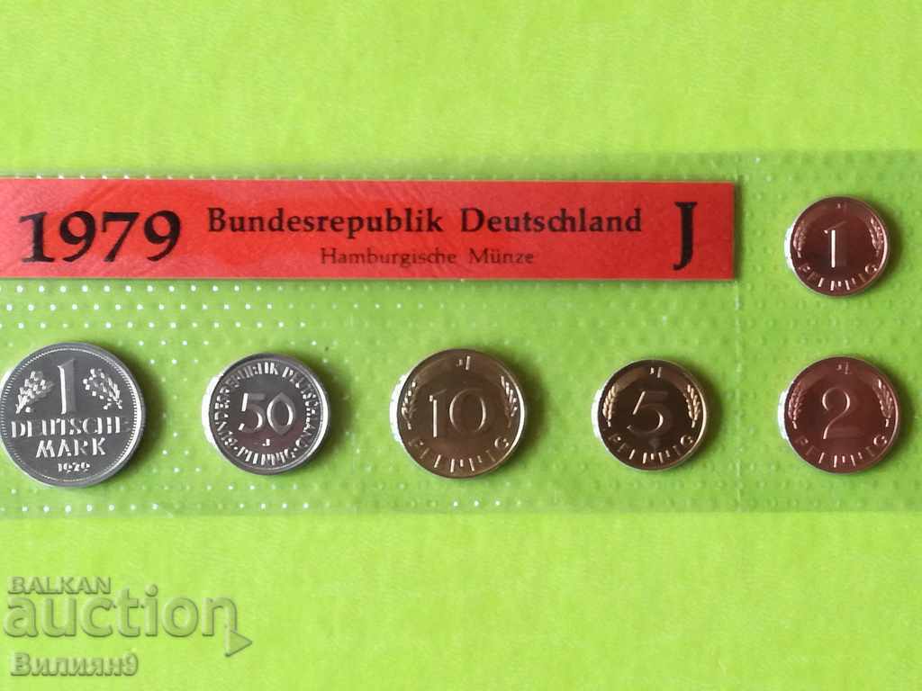 Set of change coins Germany 1979 "J" Proof