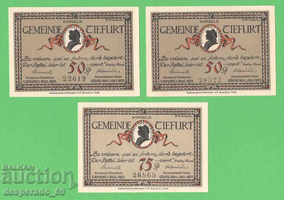 (¯`'•.¸NOTGELD (orașul Tiefurt) 1921 UNC -3 buc. bancnote¸.•'´¯) cu preț € 4.50 | 8.80 BGN (¯`'•.¸NOTGELD (orașul Tiefurt) 1921 UNC -3 buc. bancnote¸.•'´¯) cu preț € 4.50 | 8.80 BGN