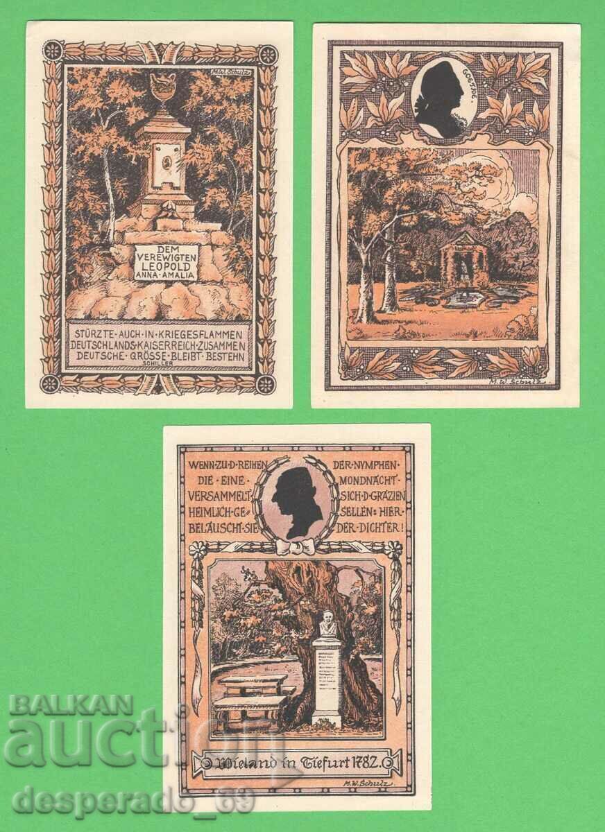 (¯`'•.¸NOTGELD (orașul Tiefurt) 1921 UNC -3 buc. bancnote¸.•'´¯) (¯`'•.¸NOTGELD (orașul Tiefurt) 1921 UNC -3 buc. bancnote¸.•'´¯)