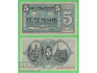 (¯`'•.¸ГЕРМАНИЯ (Mühlhausen) 5 марки 1918¸.•'´¯)
