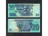 ZIMBABWE 20 DOLLARS 2020 G HYBRID -UNC