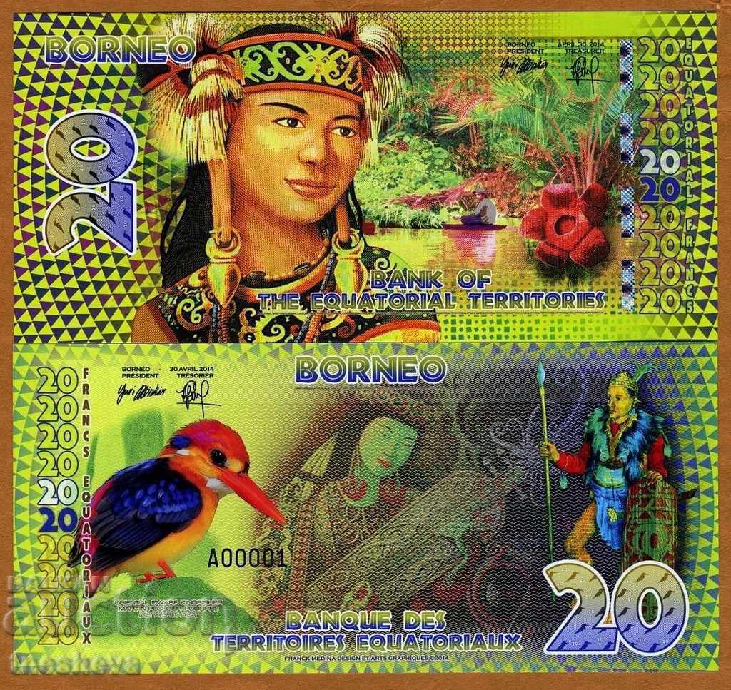Borneo (Indonesia), 20 Francs 2014