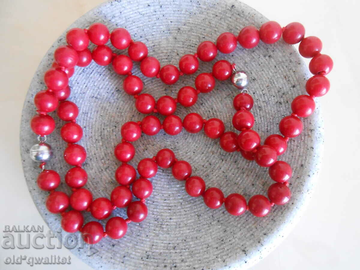 Κολιέ και βραχιόλι από κόκκινο κοράλλι, ασημί magn. στερεώνω 925 - 5 Κολιέ και βραχιόλι από κόκκινο κοράλλι, ασημί magn. στερεώνω 925 - 5