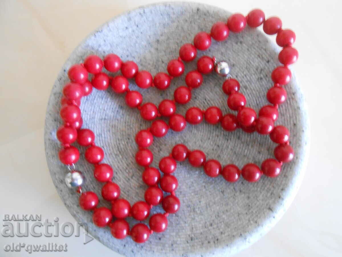 Κολιέ και βραχιόλι από κόκκινο κοράλλι, ασημί magn. στερεώνω 925 - 6 Κολιέ και βραχιόλι από κόκκινο κοράλλι, ασημί magn. στερεώνω 925 - 6