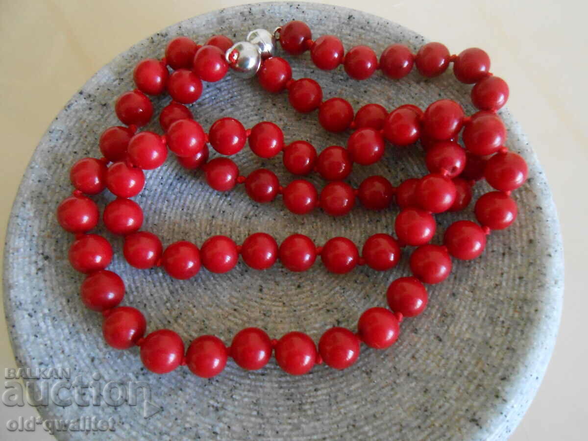 Κολιέ και βραχιόλι από κόκκινο κοράλλι, ασημί magn. στερεώνω 925 - 7 Κολιέ και βραχιόλι από κόκκινο κοράλλι, ασημί magn. στερεώνω 925 - 7