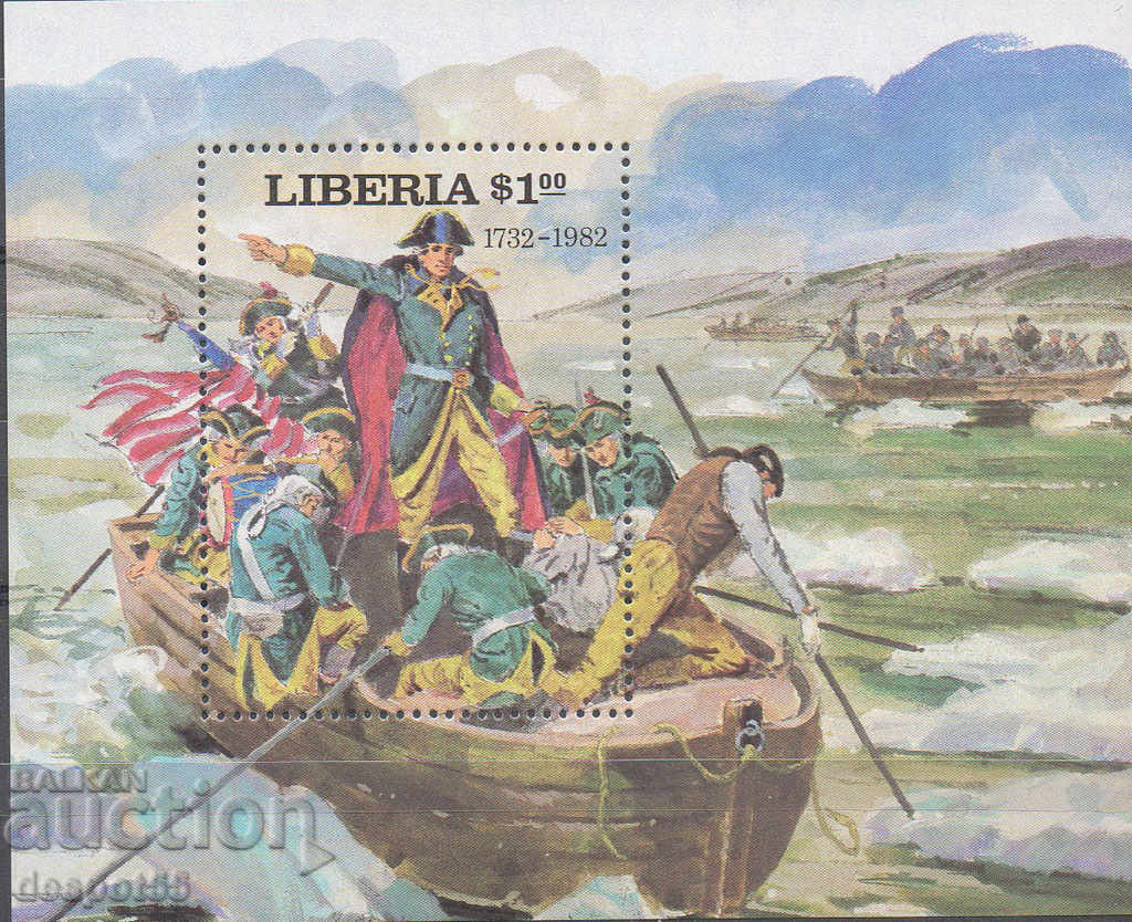 1981. Liberia. Președinții Statelor Unite - J. Washington. Bloc.