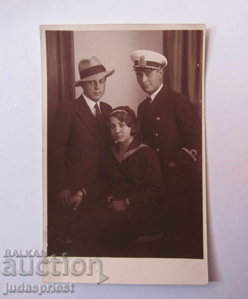 military card photo of a Bulgarian naval officer in uniform with price 15.00 BGN | € 7.67