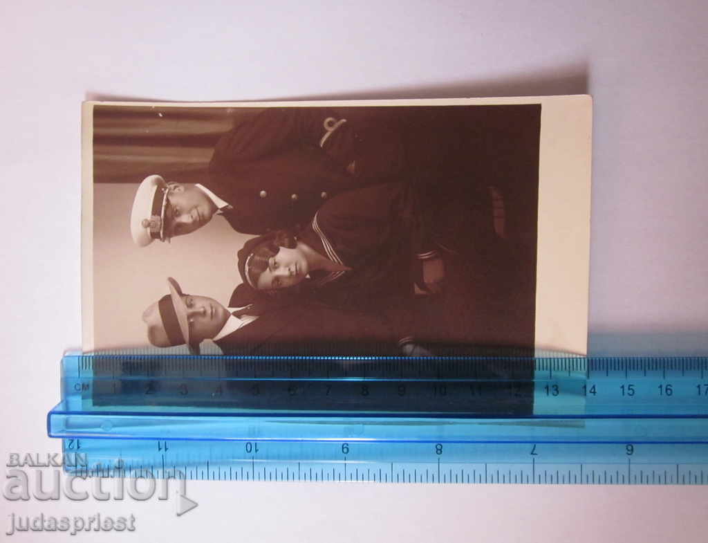 Auction  military card photo of a Bulgarian naval officer in uniform