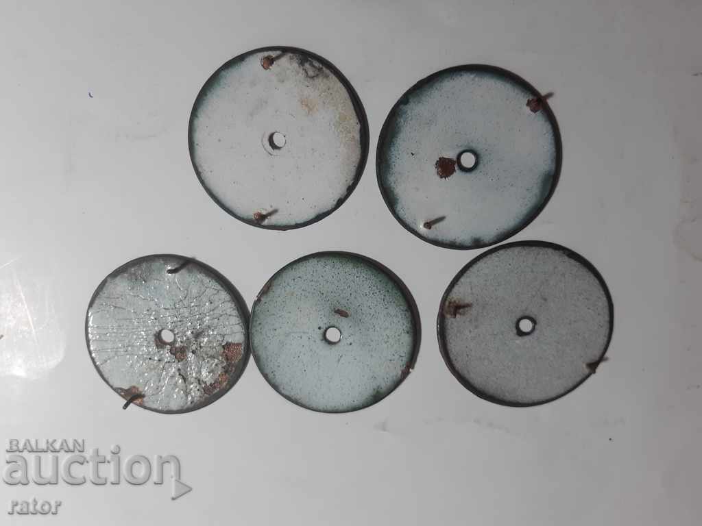 Porcelain dials for old pocket watches - 4 pieces - 5