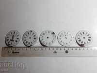 Порцеланови циферблати за стари джобни часовници - 4 броя