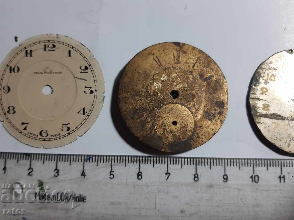 Auction Dials for old pocket watches - 3 pieces Auction Dials for old pocket watches - 3 pieces