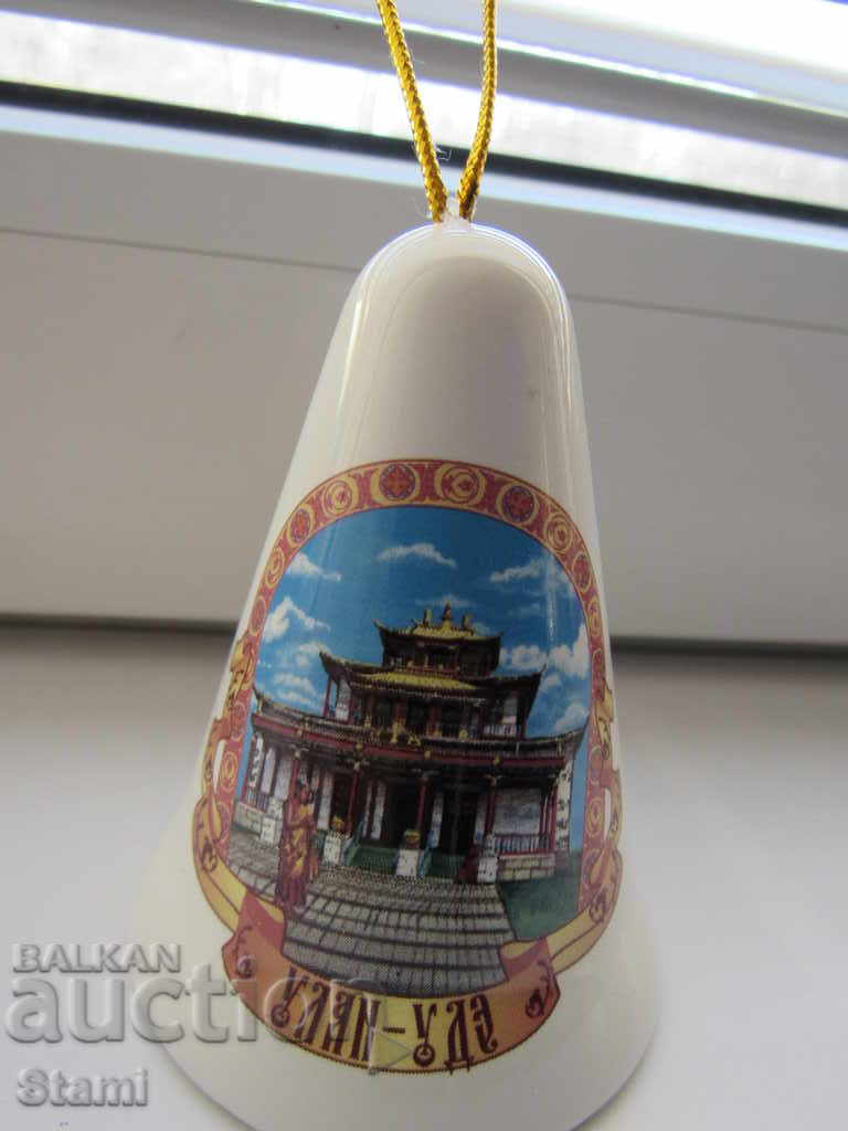 Porcelain bell-8 cm-souvenir from Ulan-Ude-Russia