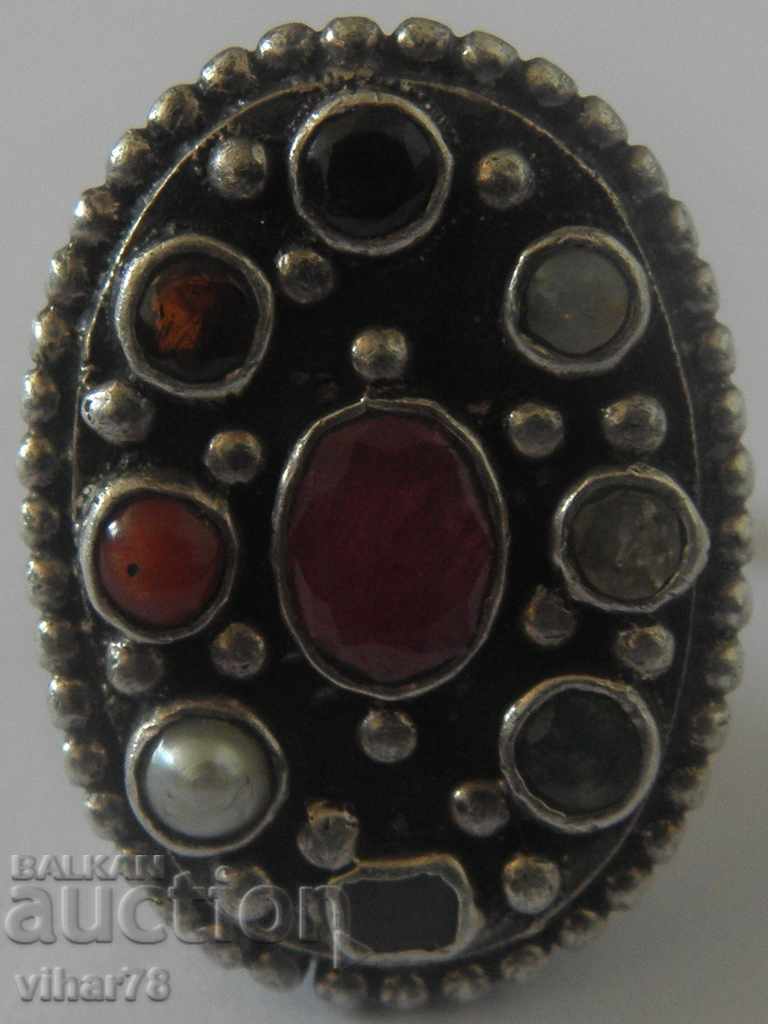 OLD SILVER RING WITH STONES with price 359.99 BGN | € 184.06 OLD SILVER RING WITH STONES with price 359.99 BGN | € 184.06