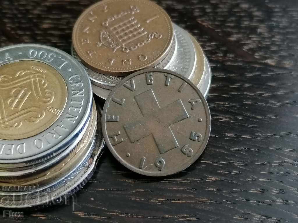 Coin - Switzerland - 2 rapen 1955; series B with price 3.50 BGN | € 1.79 Coin - Switzerland - 2 rapen 1955; series B with price 3.50 BGN | € 1.79