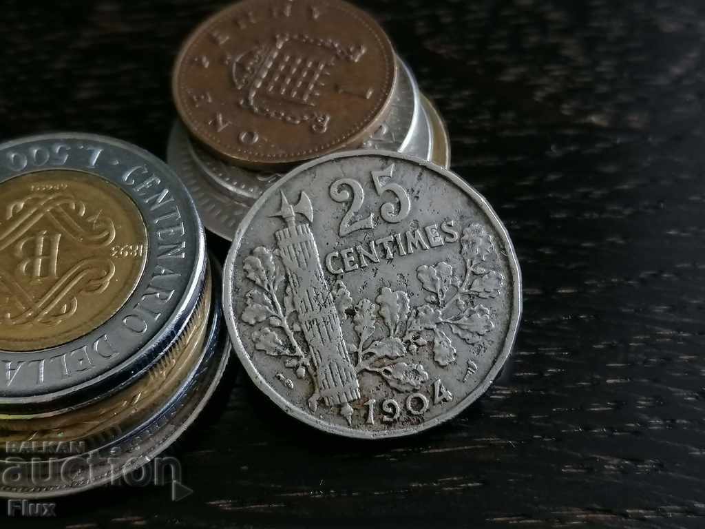 Coins - France - 25 centimes 1904 with price 11.00 BGN | € 5.62