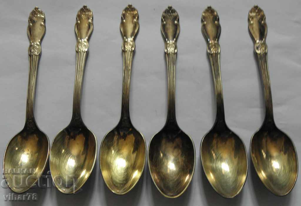 Lot of 6 pcs. old thick silver-plated spoons
