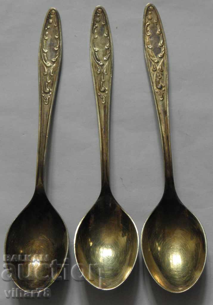 Lot of 3 pcs. old thick silver-plated spoons