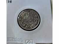 Bulgaria 1 lev 1910 Argint. Moneda salvată!