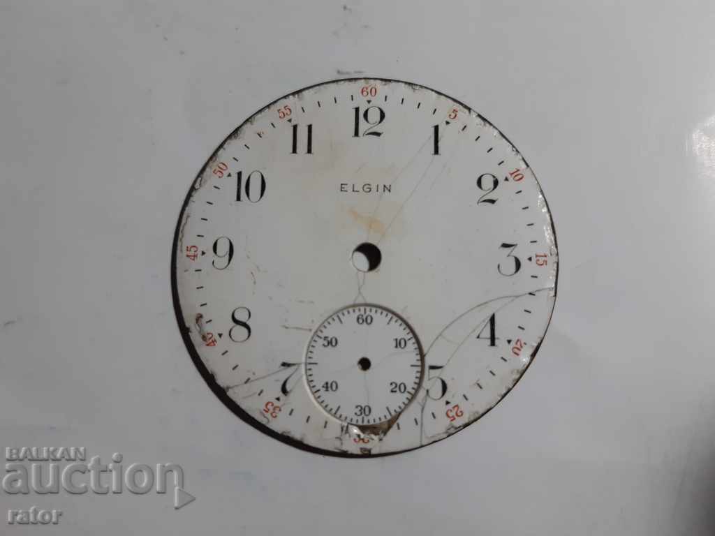 Cadran de ceas de buzunar ELGIN - porțelan
