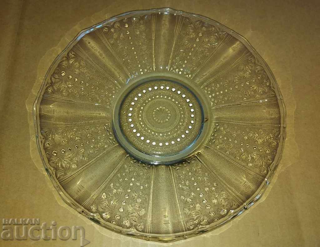 SOC GLASS PLATEAU PLATE FRUIT BOWL CUP SWEET TRAY
