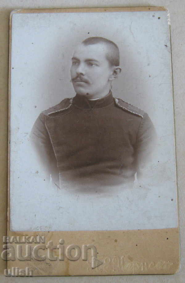 Soldier schoolboy photo photo cardboard 1900
