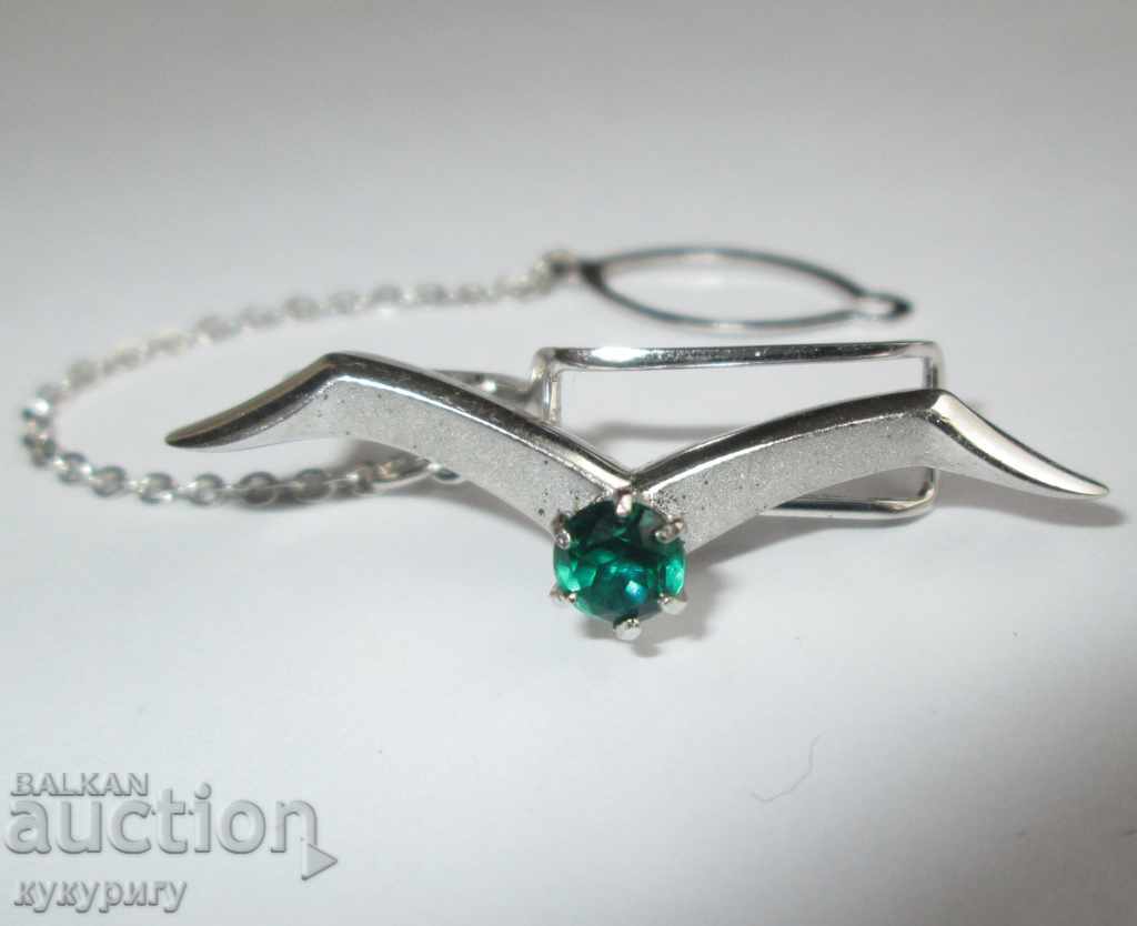 Δημοπρασία Κομψή ασημένια καρφίτσα για ασημένια γραβάτα Δημοπρασία Κομψή ασημένια καρφίτσα για ασημένια γραβάτα