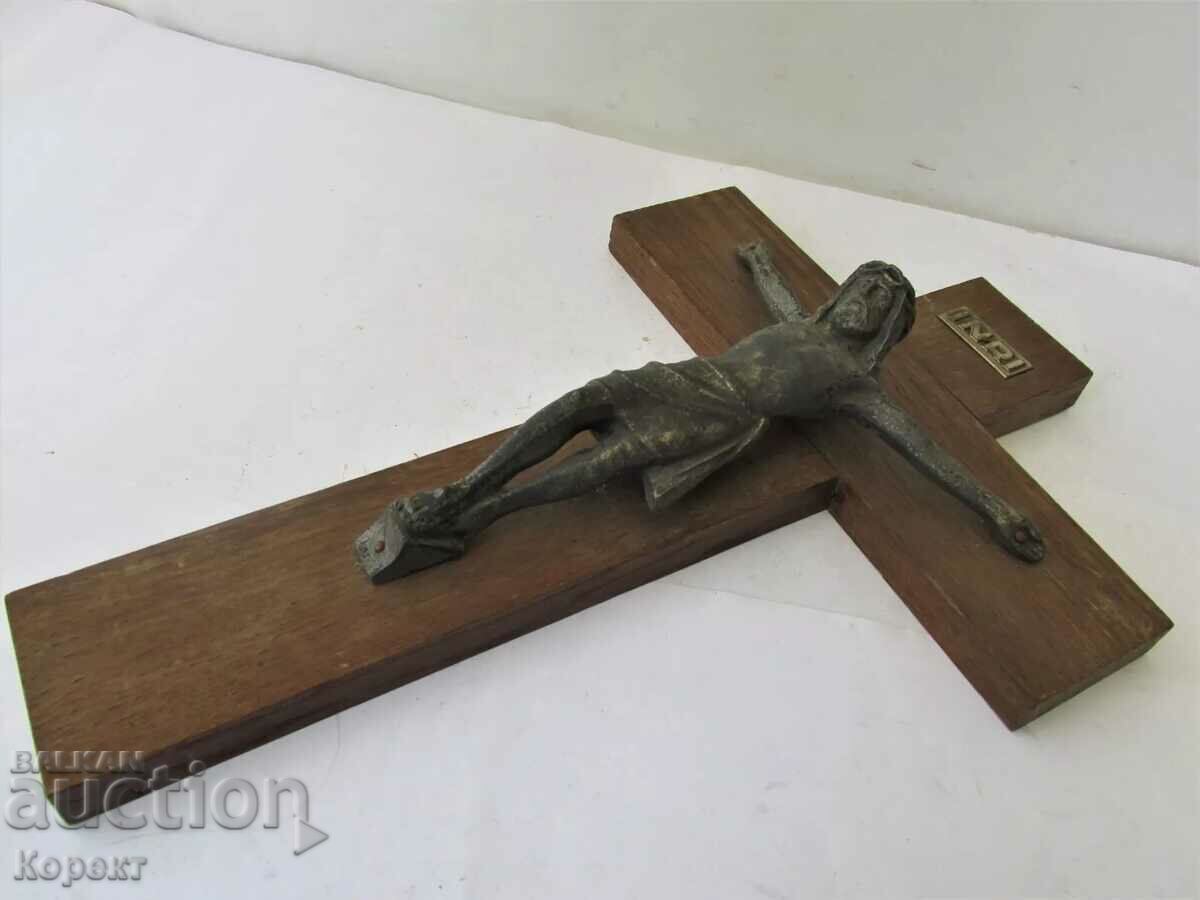 Cruce mare veche, crucifix de perete - 5