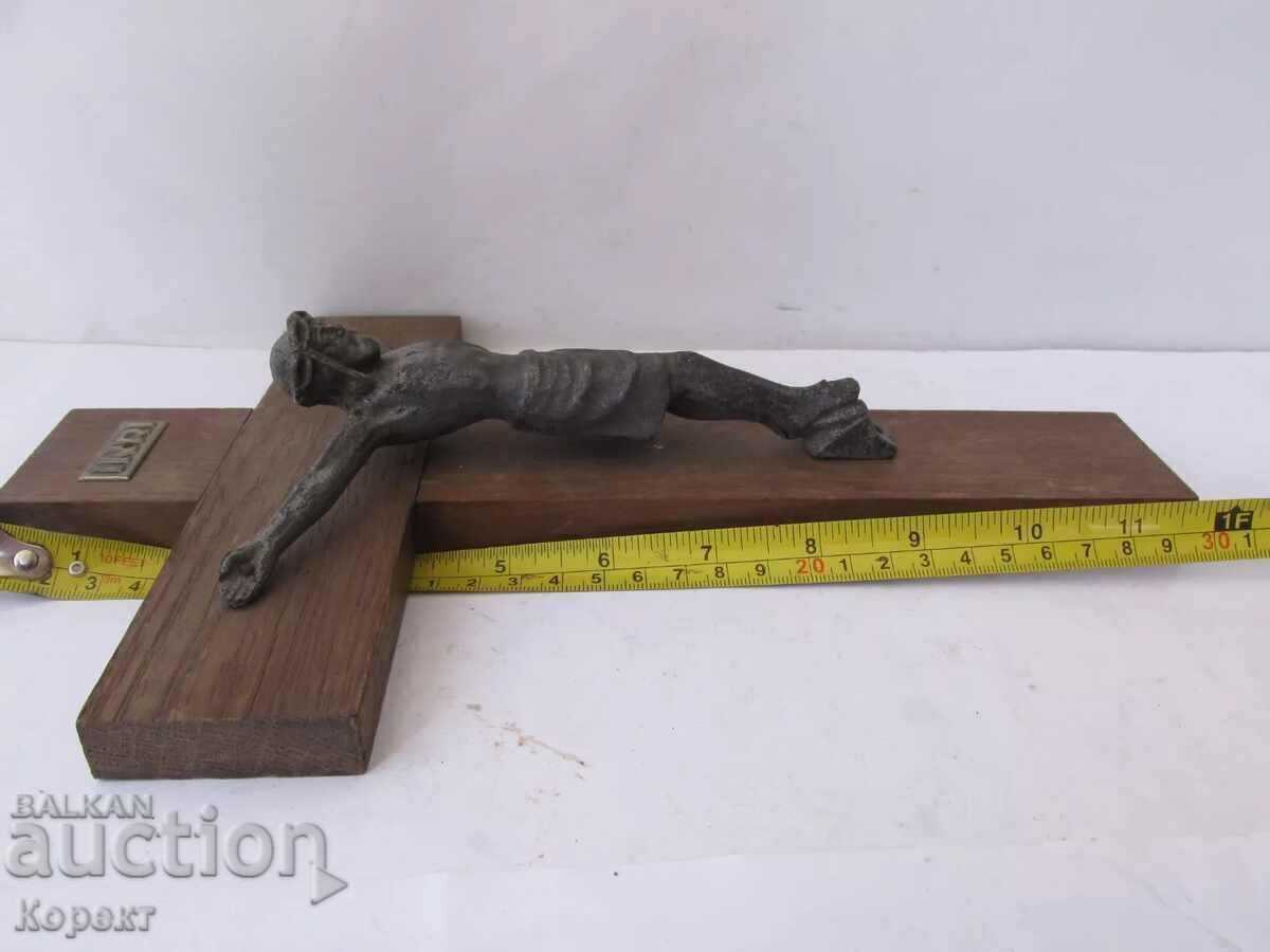 Old large cross, wall crucifix - 6