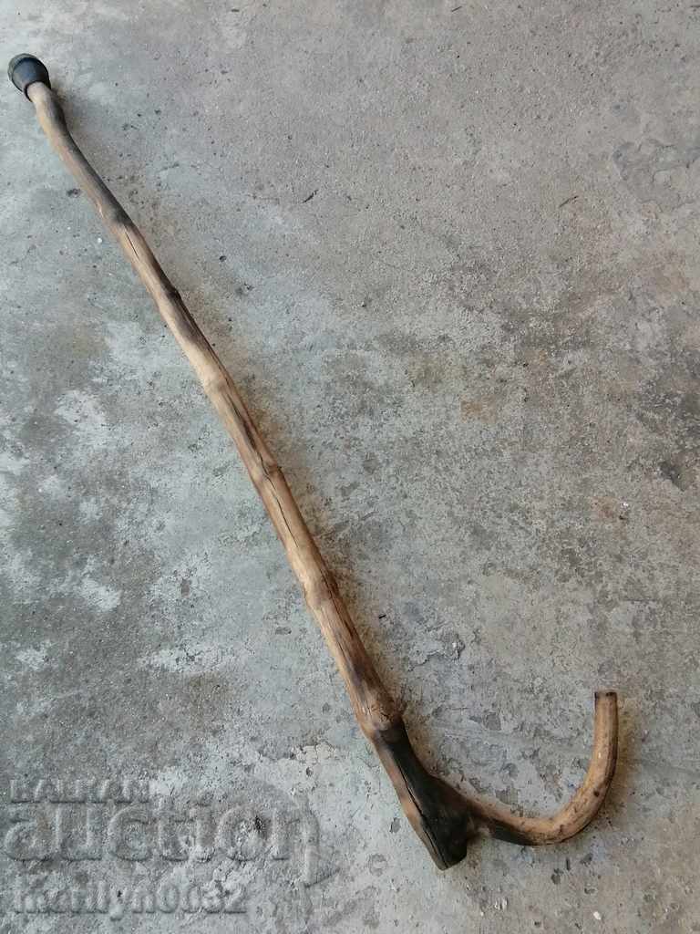Old wooden cane mid-20th century primitive - 6